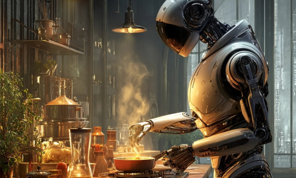 Robot cuisine dans une cuisine moderne.